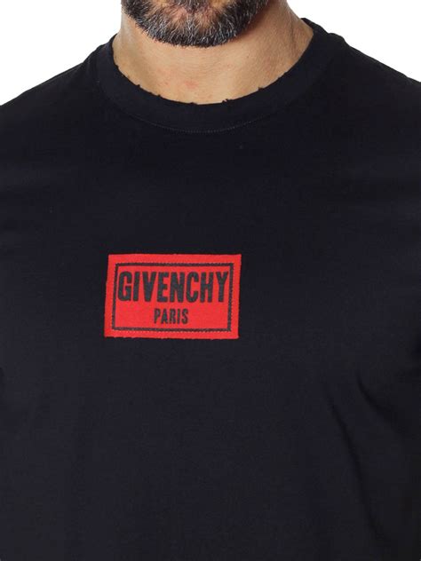 black givenchy t shirt with red letters|givenchy graphic crewneck t shirt.